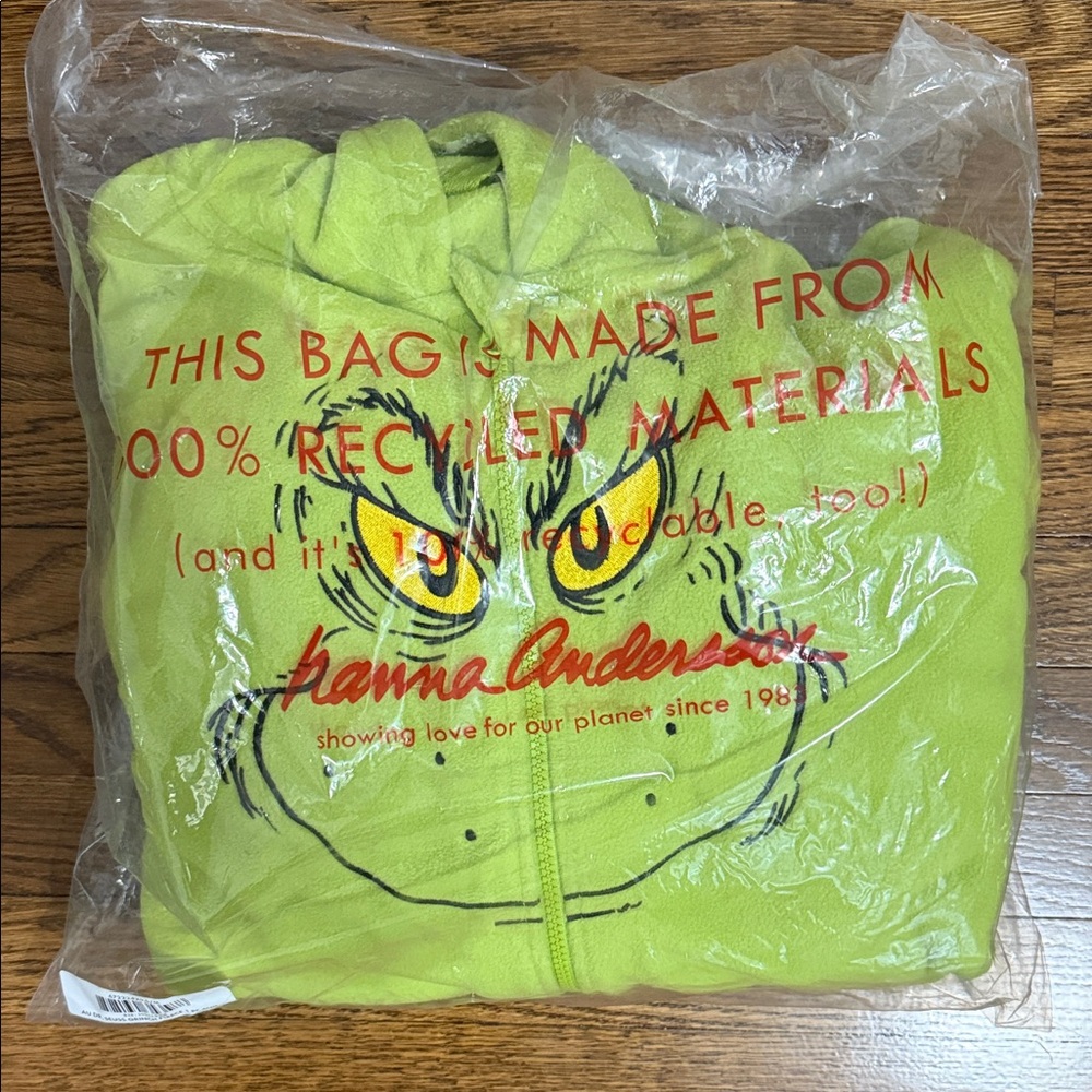 Hanna Andersson Lime Green Grinch Hoodie; Never taken out of package